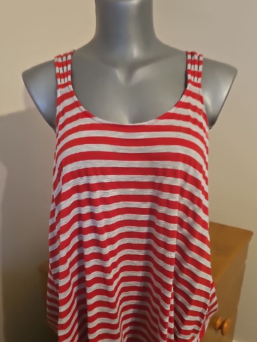 Striped Red & Grey Tank Top